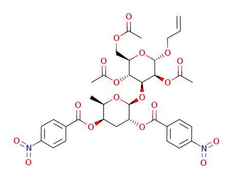 allyl 2,4,6-tri-O-acetyl-3-O-(3,6-dideoxy-2,4-di-O-p-nitrobenzoyl-β-D-xylo-hexopyranosyl)-α-D-mannopyranoside