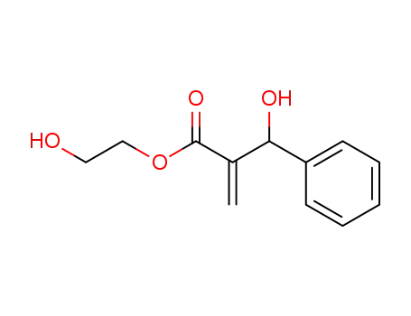 Molecular Structure of 130977-32-1 (Benzenepropanoic acid, b-hydroxy-a-methylene-, 2-hydroxyethyl ester)