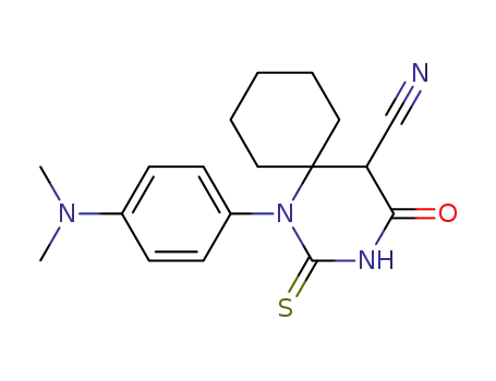 1,3-Diazaspiro[5.5]undecane-5-carbonitrile,
1-[4-(dimethylamino)phenyl]-4-oxo-2-thioxo-