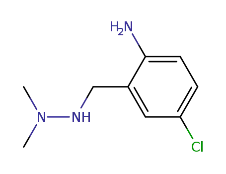 Molecular Structure of 95080-96-9 (Benzenamine, 4-chloro-2-[(2,2-dimethylhydrazino)methyl]-)