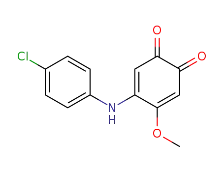 Molecular Structure of 62439-38-7 (3,5-Cyclohexadiene-1,2-dione, 4-[(4-chlorophenyl)amino]-5-methoxy-)