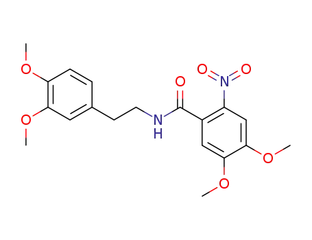 Molecular Structure of 125231-99-4 (N-[2-(3,4-Dimethoxy-phenyl)-ethyl]-4,5-dimethoxy-2-nitro-benzamide)
