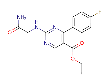 2-(Carbamoylmethyl-amino)-4-(4-fluoro-phenyl)-pyrimidine-5-carboxylic acid ethyl ester