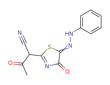 3-Oxo-2-[4-oxo-5-(phenyl-hydrazono)-4,5-dihydro-thiazol-2-yl]-butyronitrile