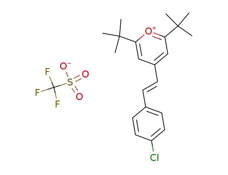 Molecular Structure of 97248-77-6 ((E)-4-(2-(Chlorophenyl)ethenyl-2,6-bis(1,1-dimethylethyl)pyrriliumsalt)