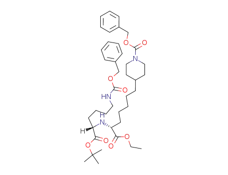 N<sup>α</sup>-<1(R)-ethoxycarbonyl-6-(1-benzyloxycarbonyl-4-piperidyl)hexyl>-N<sup>ε</sup>-benzyloxycarbonyl-L-lysine tert-butyl ester