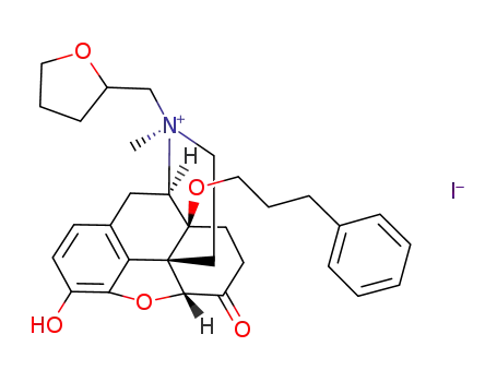 (17R)-4,5α-epoxy-3-hydroxy-17-methyl-6-oxo-14β-[(3-phenylpropyl)oxy]-17-[(2-R,S-tetrahydrofuran-2-yl)methyl]morphinanium iodide