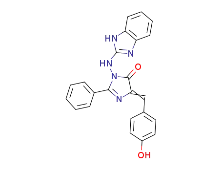 Molecular Structure of 136713-01-4 (3-(1H-Benzoimidazol-2-ylamino)-5-[1-(4-hydroxy-phenyl)-meth-(Z)-ylidene]-2-phenyl-3,5-dihydro-imidazol-4-one)