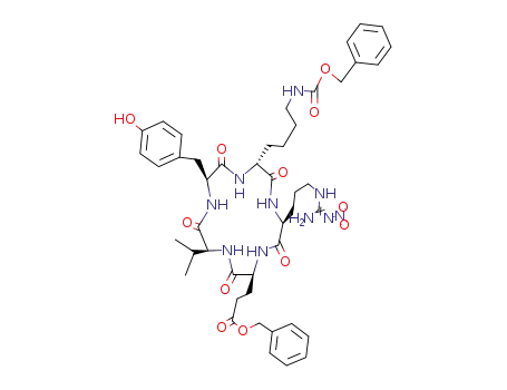 cyclo<-D-Lys(Z)-Arg(NO2)-Glu(OBzl)-Val-Tyr->