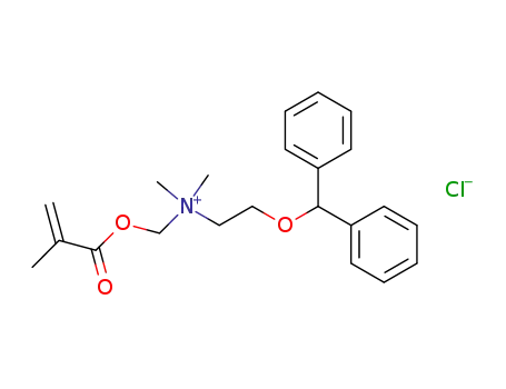 Molecular Structure of 76637-18-8 ((2-Benzhydryloxy-ethyl)-dimethyl-(2-methyl-acryloyloxymethyl)-ammonium; chloride)