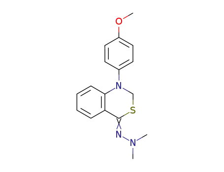 Molecular Structure of 90070-68-1 (4H-3,1-Benzothiazin-4-one, 1,2-dihydro-1-(4-methoxyphenyl)-,
dimethylhydrazone)