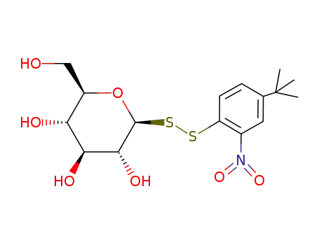 Molecular Structure of 74752-44-6 (β-D-Glucopyranosyl 4-tert-Butyl-2-nitrophenyl Disulfide)