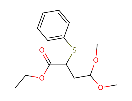 Molecular Structure of 62495-34-5 (Butanoic acid, 4,4-dimethoxy-2-(phenylthio)-, ethyl ester)