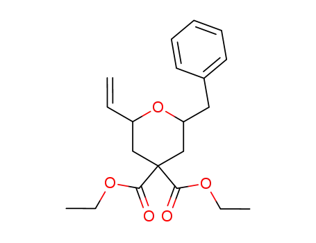 4H-Pyran-4,4-dicarboxylic acid, 2-ethenyltetrahydro-6-(phenylmethyl)-,
diethyl ester, cis-