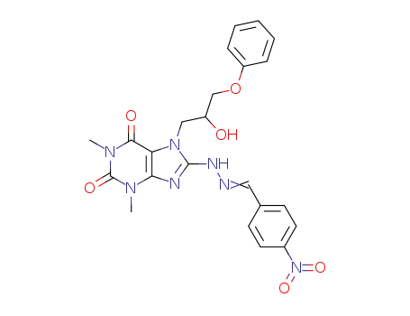 7-(2-Hydroxy-3-phenoxy-propyl)-1,3-dimethyl-8-{N'-[1-(4-nitro-phenyl)-meth-(E)-ylidene]-hydrazino}-3,7-dihydro-purine-2,6-dione