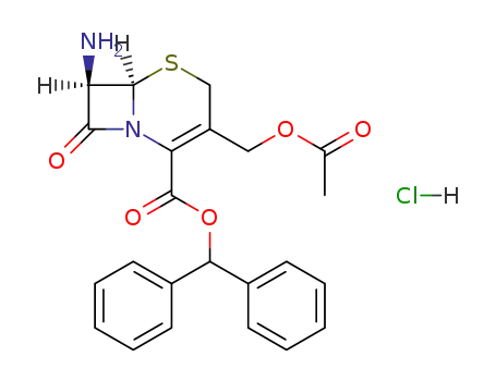 (6<i>R</i>)-3-acetoxymethyl-7<i>t</i>-amino-8-oxo-(6<i>r</i><i>H</i>)-5-thia-1-aza-bicyclo[4.2.0]oct-2-ene-2-carboxylic acid benzhydryl ester; hydrochloride