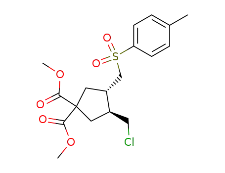 1,1-Cyclopentanedicarboxylic acid,
3-(chloromethyl)-4-[[(4-methylphenyl)sulfonyl]methyl]-, dimethyl ester,
cis-