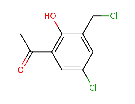 Molecular Structure of 34987-36-5 (1-(5-CHLORO-3-CHLOROMETHYL-2-HYDROXY-PHENYL)-ETHANONE)