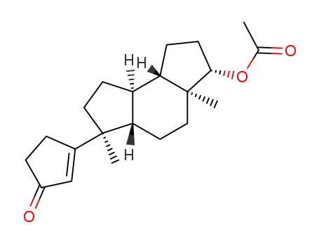 Molecular Structure of 15359-47-4 (10trans-<3-Oxo-cyclopenten-(1)-yl>-6ref.,10cis-dimethyl-5cis-acetoxy-tricyclo<7.3.0.0<sup>2,6</sup>>dodecan)