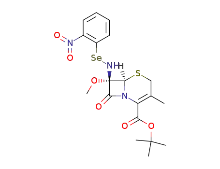(6<i>R</i>)-7<i>c</i>-methoxy-3-methyl-7<i>t</i>-[(2-nitro-phenylselanyl)-amino]-8-oxo-(6<i>r</i><i>H</i>)-5-thia-1-aza-bicyclo[4.2.0]oct-2-ene-2-carboxylic acid <i>tert</i>-butyl ester