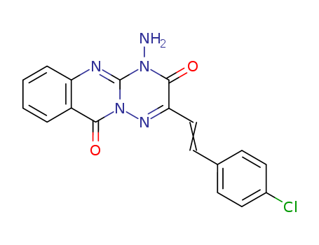 Molecular Structure of 89988-44-3 (3H-[1,2,4]Triazino[3,2-b]quinazoline-3,10(4H)-dione,
4-amino-2-[2-(4-chlorophenyl)ethenyl]-)