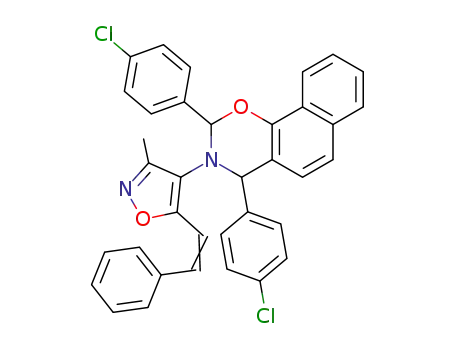 2,4-di(p-chlorophenyl)-3-(3-methyl-5-styryl-4-isoxazolyl)-3,4-dihydro-2H-naphth<2,1-e><1,3>oxazine