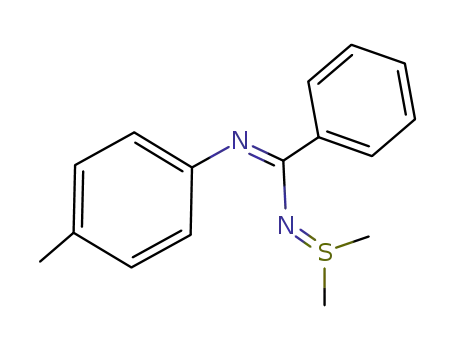 Molecular Structure of 65580-37-2 (S,S-dimethyl-N-<N-(4-methylphenyl)benzimidoyl>sulfimide)