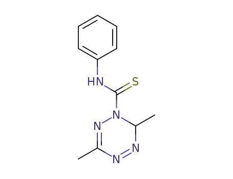 Molecular Structure of 100928-58-3 (3,6-Dimethyl-6H-[1,2,4,5]tetrazine-1-carbothioic acid phenylamide)