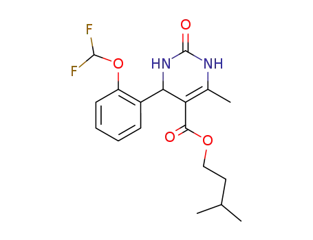 Molecular Structure of 114915-09-2 (3-methylbutyl 4-[2-(difluoromethoxy)phenyl]-6-methyl-2-oxo-1,2,3,4-tetrahydropyrimidine-5-carboxylate)