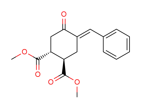 1,2-Cyclohexanedicarboxylic acid, 4-oxo-5-(phenylmethylene)-,
dimethyl ester, trans-