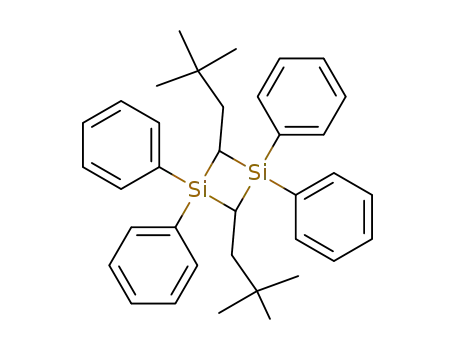 Molecular Structure of 116429-87-9 (1,3-Disilacyclobutane, 2,4-bis(2,2-dimethylpropyl)-1,1,3,3-tetraphenyl-,
cis-)