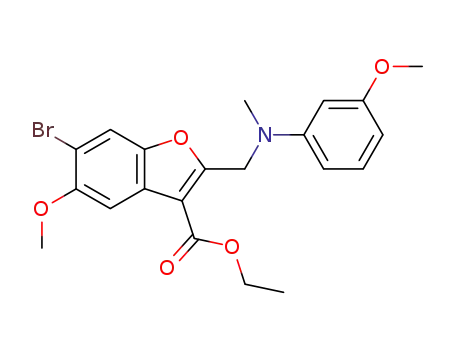 2-(N-methyl-N-3-methoxyphenyl)aminomethyl-3-ethoxycarbonyl-5-methoxy-6-bromobenzofuran