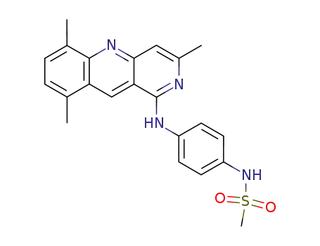 Molecular Structure of 74990-70-8 (N-[4-(3,6,9-Trimethyl-benzo[b][1,6]naphthyridin-1-ylamino)-phenyl]-methanesulfonamide)
