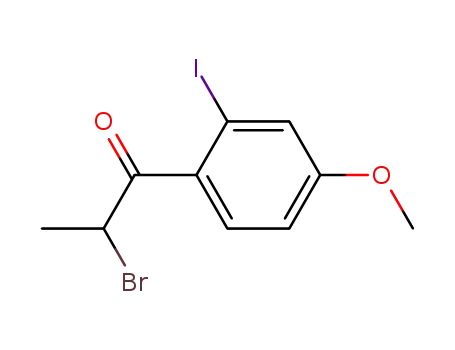 Molecular Structure of 488106-65-6 (1-Propanone, 2-bromo-1-(2-iodo-4-methoxyphenyl)-)