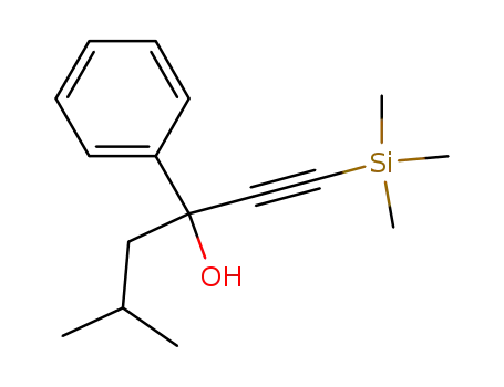 Molecular Structure of 89530-35-8 (Benzenemethanol, a-(2-methylpropyl)-a-[(trimethylsilyl)ethynyl]-)