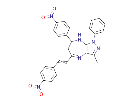 3-Methyl-7-(4-nitro-phenyl)-5-[(E)-2-(4-nitro-phenyl)-vinyl]-1-phenyl-1,6,7,8-tetrahydro-pyrazolo[3,4-b][1,4]diazepine