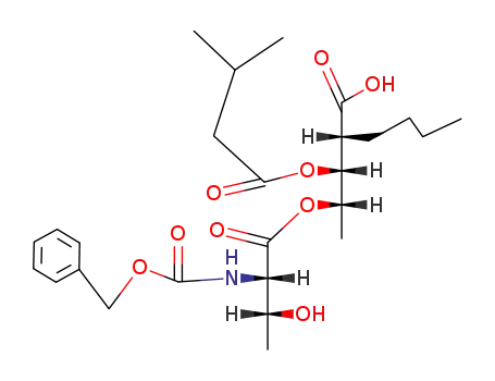 (R)-2-[(1R,2S)-2-((2S,3R)-2-Benzyloxycarbonylamino-3-hydroxy-butyryloxy)-1-(3-methyl-butyryloxy)-propyl]-hexanoic acid