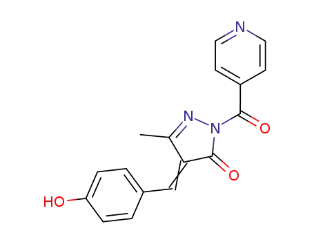 Molecular Structure of 103847-83-2 (N(1)-isonicotinoyl-3-methyl-4-(4-hydroxybenzilidene)-2-pyrazolin-5-one)
