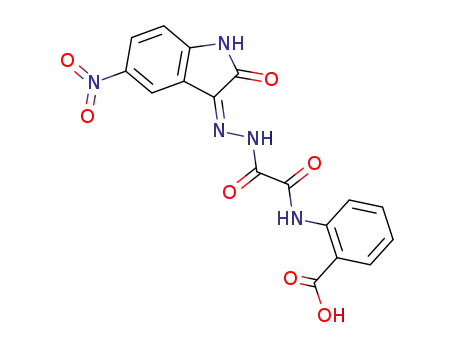Molecular Structure of 108098-01-7 (2-[[[(5-nitro-2-oxo-indol-3-yl)amino]carbamoylformyl]amino]benzoic acid)