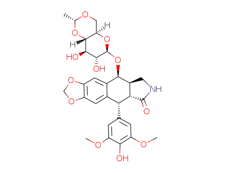 (5R,5aR,8aR,9S)-9-((2R,4aR,6R,7R,8R,8aS)-7,8-Dihydroxy-2-methyl-hexahydro-pyrano[3,2-d][1,3]dioxin-6-yloxy)-5-(4-hydroxy-3,5-dimethoxy-phenyl)-5,5a,7,8,8a,9-hexahydro-1,3-dioxa-7-aza-dicyclopenta[b,g]naphthalen-6-one