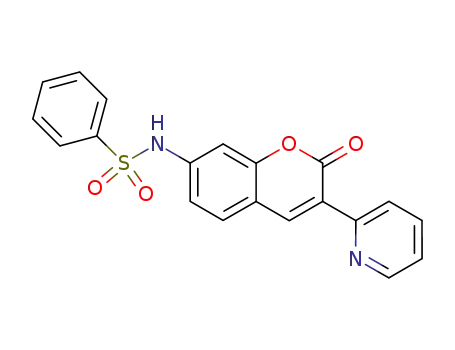 Molecular Structure of 103825-72-5 (Benzenesulfonamide, N-[2-oxo-3-(2-pyridinyl)-2H-1-benzopyran-7-yl]-)