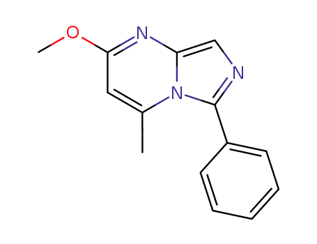 Molecular Structure of 88875-19-8 (Imidazo[1,5-a]pyrimidine, 2-methoxy-4-methyl-6-phenyl-)