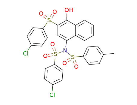 Molecular Structure of 107379-34-0 (C<sub>29</sub>H<sub>21</sub>Cl<sub>2</sub>NO<sub>7</sub>S<sub>3</sub>)