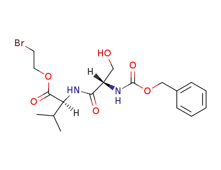 Molecular Structure of 88962-30-5 (L-Valine, N-[N-[(phenylmethoxy)carbonyl]-L-seryl]-, 2-bromoethyl ester)
