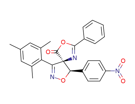 Molecular Structure of 95037-62-0 (3,7-Dioxa-1,8-diazaspiro[4.4]nona-1,8-dien-4-one,
6-(4-nitrophenyl)-2-phenyl-9-(2,4,6-trimethylphenyl)-, cis-)