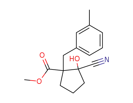 2-Cyano-2-hydroxy-1-(3-methyl-benzyl)-cyclopentanecarboxylic acid methyl ester