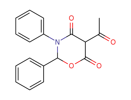 Molecular Structure of 112378-47-9 (5-Acetyl-2,3-diphenyl-[1,3]oxazinane-4,6-dione)