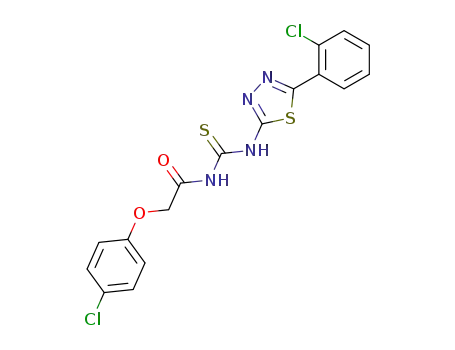 Molecular Structure of 79225-87-9 (1-[2-(4-Chloro-phenoxy)-acetyl]-3-[5-(2-chloro-phenyl)-[1,3,4]thiadiazol-2-yl]-thiourea)