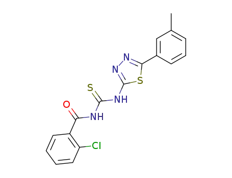 Molecular Structure of 79225-83-5 (1-(2-Chloro-benzoyl)-3-(5-m-tolyl-[1,3,4]thiadiazol-2-yl)-thiourea)