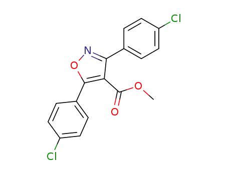 Molecular Structure of 115665-07-1 (4-Isoxazolecarboxylicacid,3,5-bis(4-chlorophenyl)-,methylester(9CI))